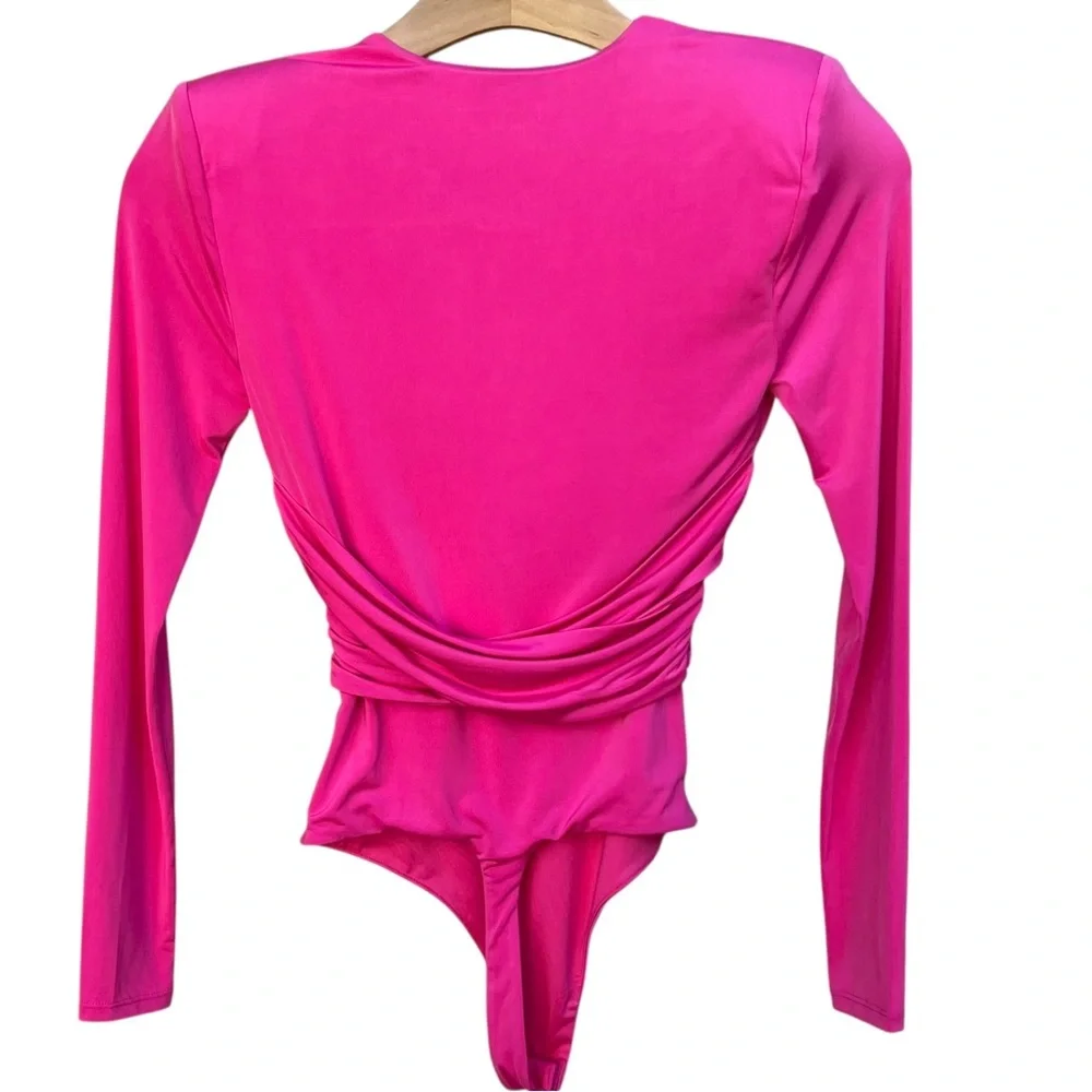 Lovers + Friends Anya Long Sleeve Pink Bodysuit Women’s X-Small